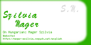 szilvia mager business card